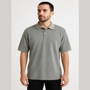 Pebble Beach Blue Geometric Polo Large